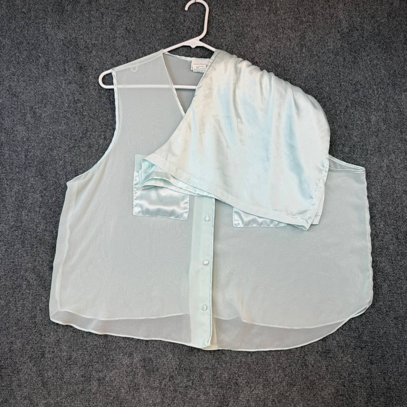 Dentelle Sleepwear Set Top & Shorts Pale Aqua Size 3xl Polyester